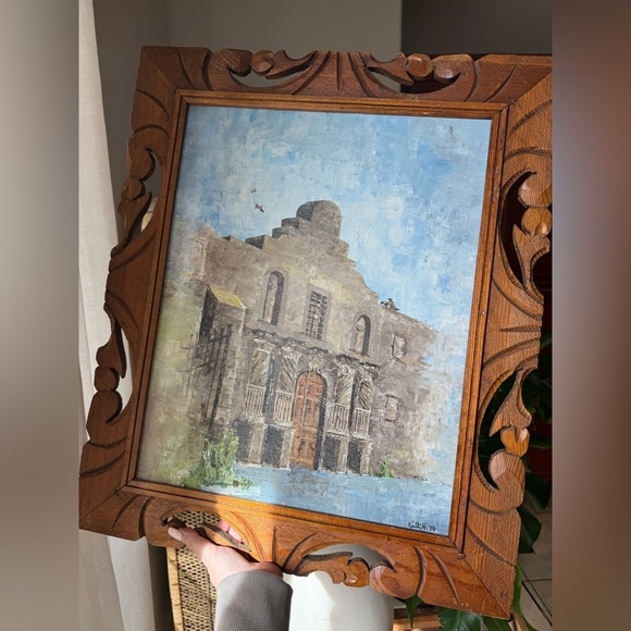 Keith Haviland Other - Vintage Framed Architectural The Alamo knife‎ painting acrylic